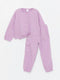 Crew Neck Long Sleeved Baby Girl Blouse and Pants 2-Pack Set